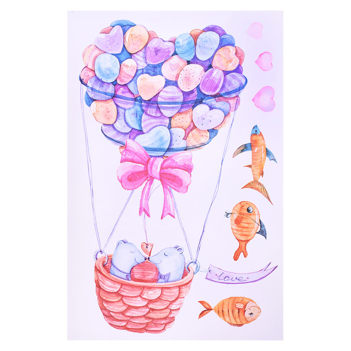 Интерьерная наклейка "Love in the Air" 60x90 см, ПВХ, в пластиковом пакете с блистерным под