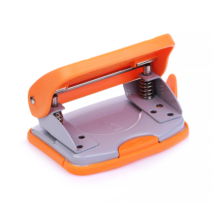 Дырокол "Neon" (20 листов) пластиковый с линейкой, в картонной коробке, неоновый оранжевый