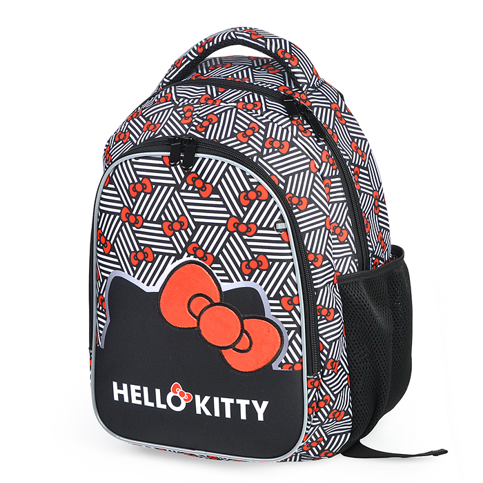Рюкзак облегченный "Hello Kitty" с анатомической спинкой, 2 отделения на молнии, на каждой молни