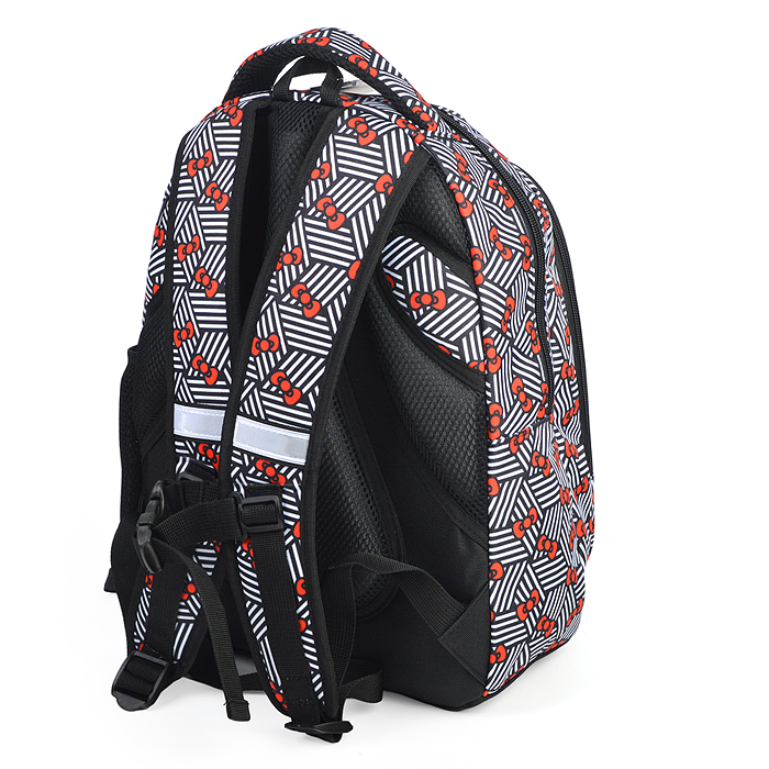 Рюкзак облегченный "Hello Kitty" с анатомической спинкой, 2 отделения на молнии, на каждой молни