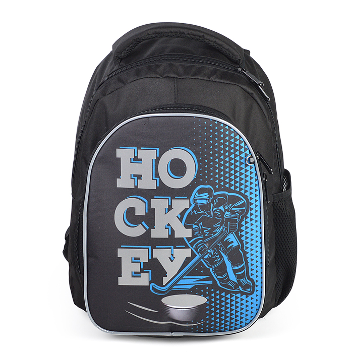 Фото к товару Рюкзак облегченный "Хоккей" с анатомической спинкой, 2 отделения на молнии Рюкзак облегченный "Хоккей" с анатомической спинкой, 2 отделения на молнии