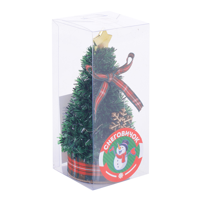 Сувенирная елочка S1884 со снежинкой, 12см