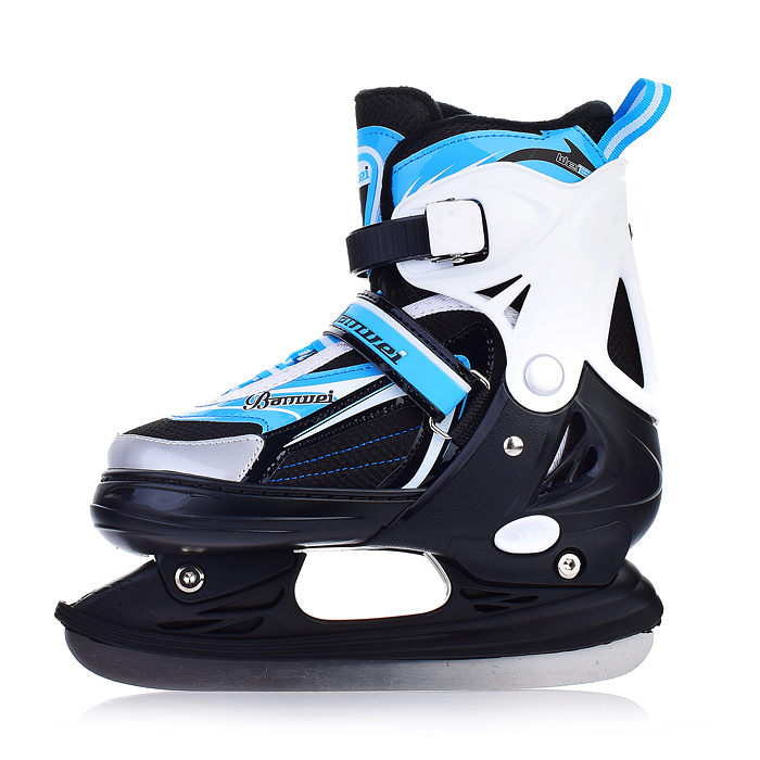 Коньки 00-3112 (размер S30-34) синие, в сумке