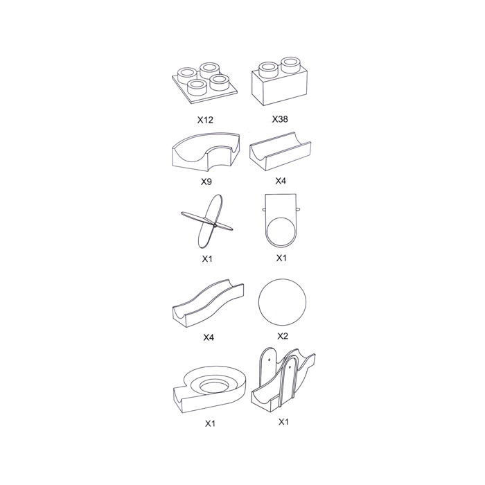 Конструктор S-Y047 "Горка" (73 дет.) в коробке