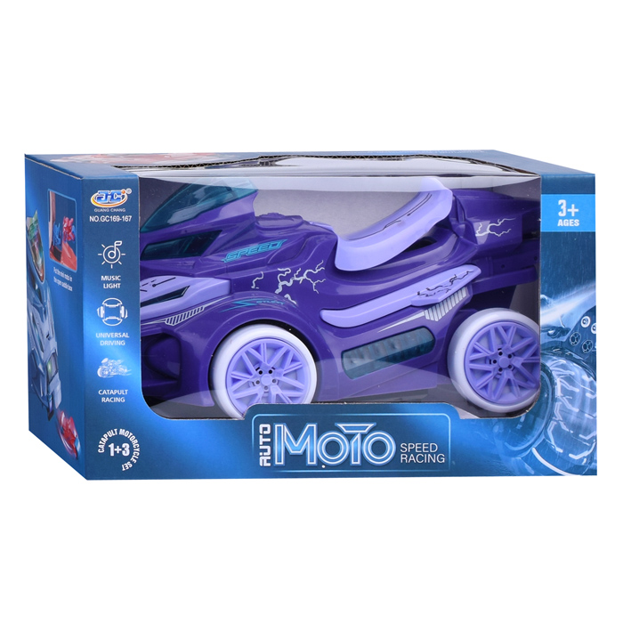 Мотоцикл-катапульта GC169-167 со светом и звуком, на батарейках, в коробке