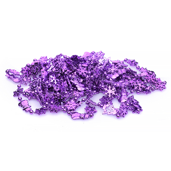 Новогоднее украшение S0974-3 "Бусы" 5м, сиреневые, в банке