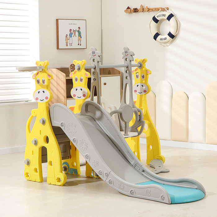 Фото к товару Комплект детский UT0111 "Жирафик" (горка и качель) Комплект детский UT0111 "Жирафик" (горка и качель)