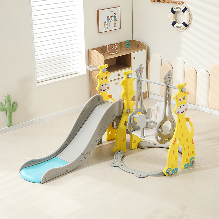 Фото к товару Комплект детский UT0111 "Жирафик" (горка и качель) Комплект детский UT0111 "Жирафик" (горка и качель)
