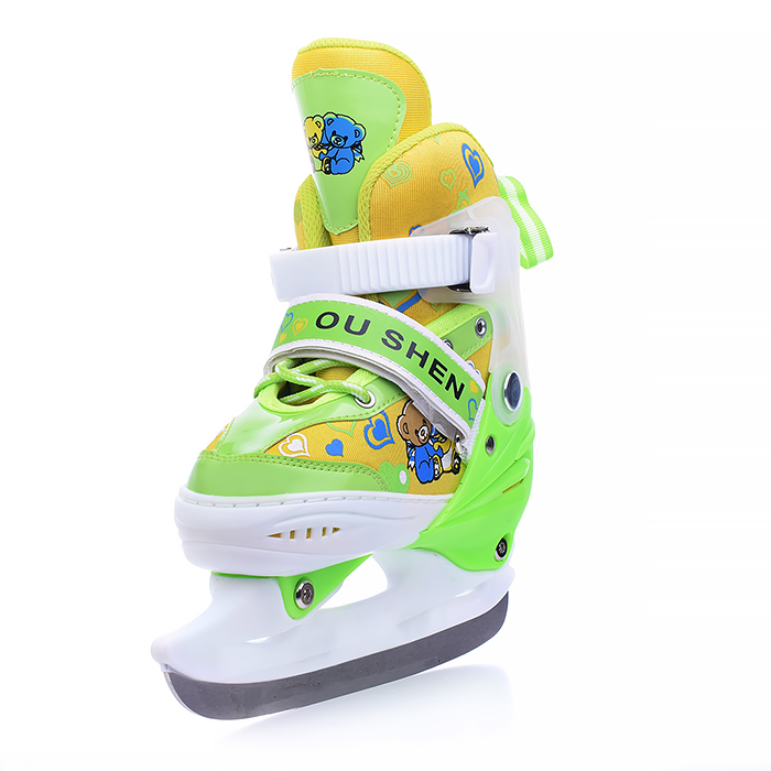 Фото к товару Коньки детские 00-1383, размер S, зеленый Коньки детские 00-1383, размер S, зеленый