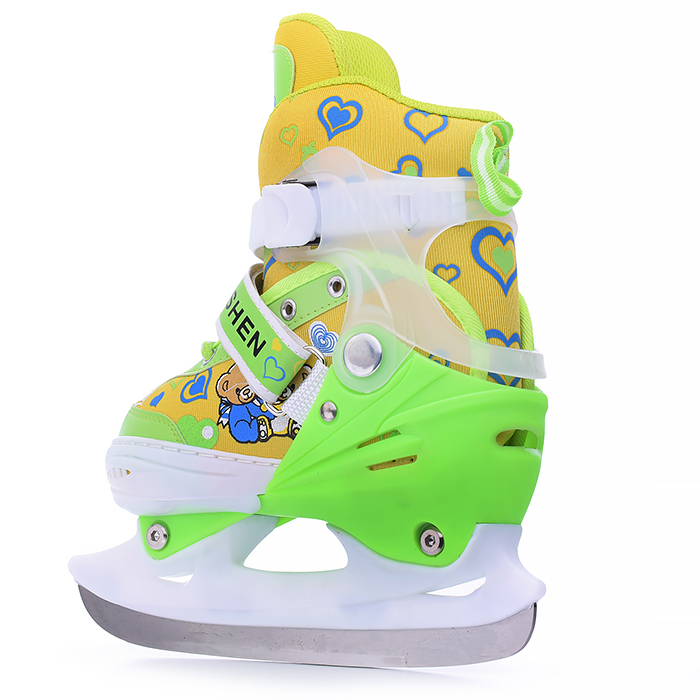 Фото к товару Коньки детские 00-1383, размер S, зеленый Коньки детские 00-1383, размер S, зеленый
