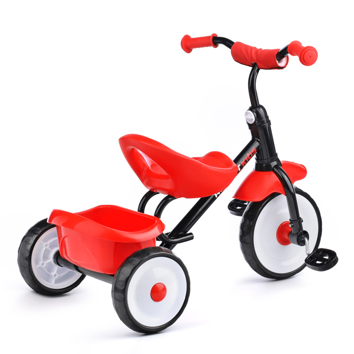 Фото к товару Велосипед трехколесный Rocket, колеса EVA 9"/7", цвет черный/красный Велосипед трехколесный Rocket, колеса EVA 9"/7", цвет черный/красный