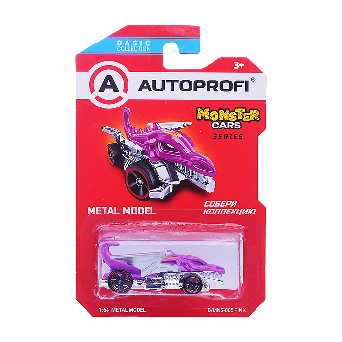 Машинка коллекционная 1:64, Серия Monster Cars, розовый Машинка коллекционная 1:64, Серия Monster Cars, розовый