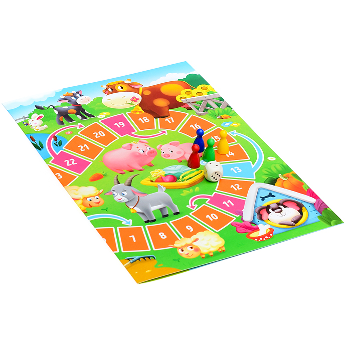 Игра-ходилка с фишками для малышей 2в1. На ферме+В лесу. Игра-ходилка с фишками для малышей 2в1. На ферме+В лесу.