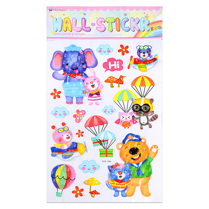 Наклейки интерьерные "Звери" самоклеющиеся фигурные , объёмные , размер наклейки 35*60 см. 