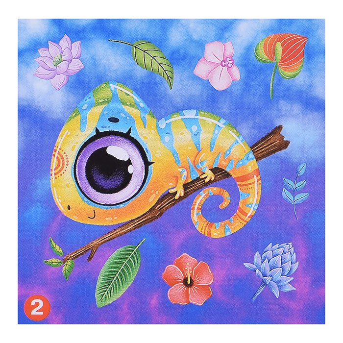 Аппликация наклейками по номерам. В тропиках