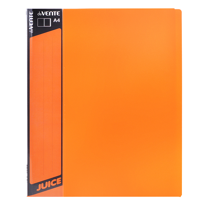 Папка с 10 вкладышами "Juicy" A4, 450 мкм, вкладыши 30 мкм, фактура "песок" внешний карман