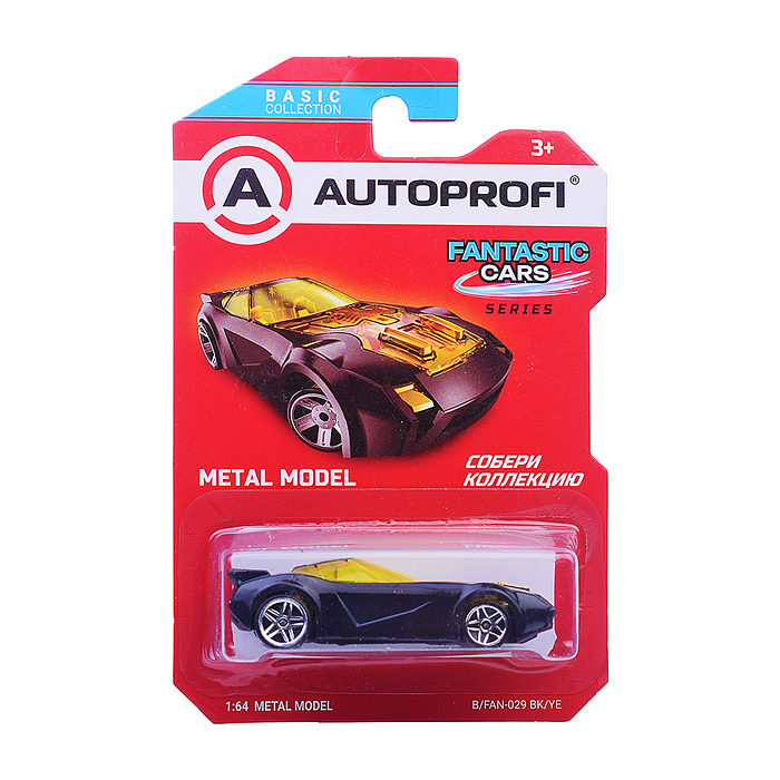 Машинка коллекционная 1:64, Серия Fantastic Cars, чёрн./жёлтый Машинка коллекционная 1:64, Серия Fantastic Cars, чёрн./жёлтый