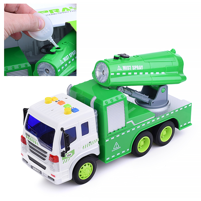 Машина WY352C 1:16 (свет, звук, пар) на батарейках, в коробке (цвет зеленый)