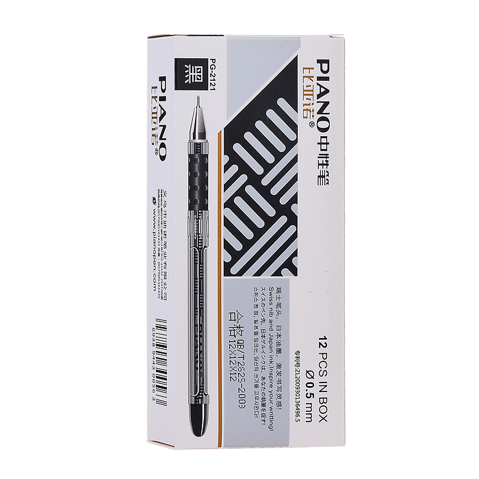 Ручка гелевая  Piano RG- 2121 с синими чернилами  0,5 мм, с резиновым грипом 