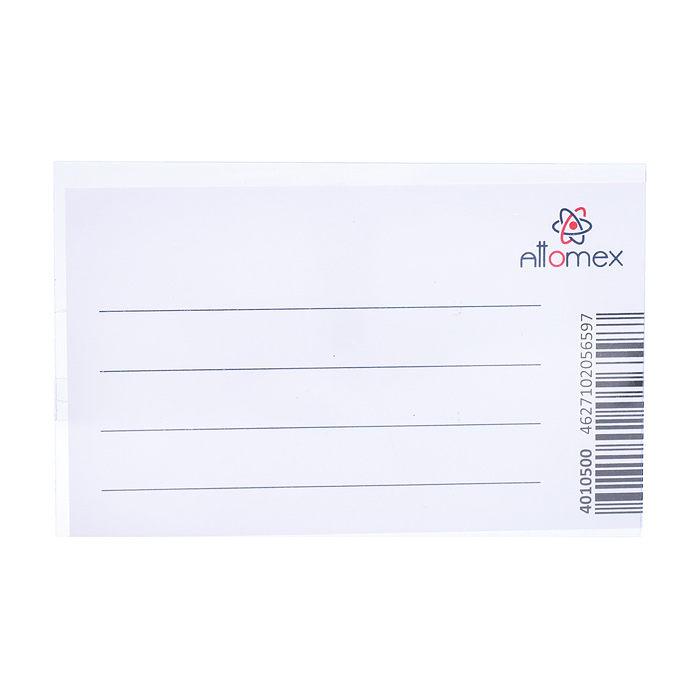 Бейдж "Attomex" 90x56 мм, горизонтальный, 200 мкм, прозрачный, с булавкой и клипом