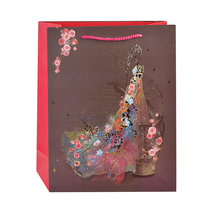 Фото к товару Пакет подарочный бумажный "Lady in flowers" вертикальный, размер 26x32x10 см, с конгревом, Пакет подарочный бумажный "Lady in flowers" вертикальный, размер 26x32x10 см, с конгревом,