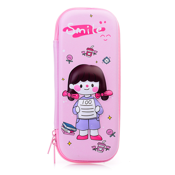 Пенал 3D двухсекционный на молнии  без наполнения  ассорти 5 видов 