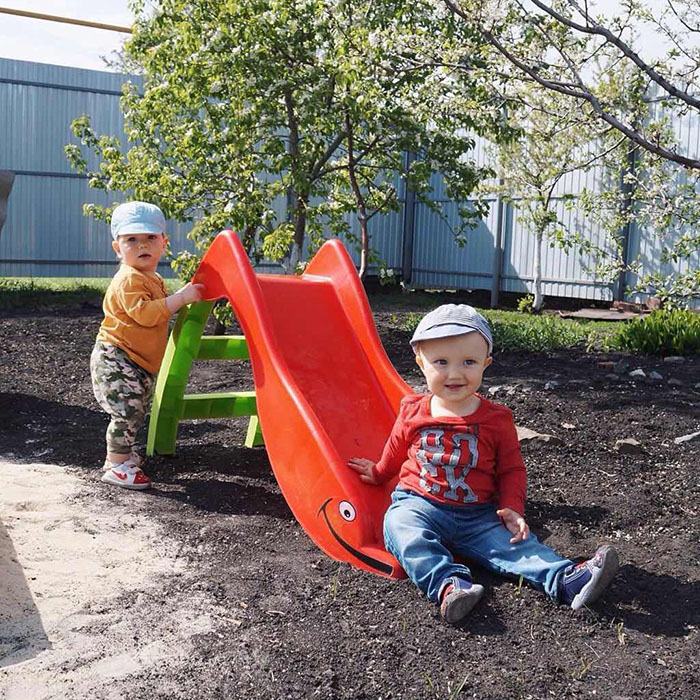 Игровая горка "Дельфин" (зеленый/желтый)