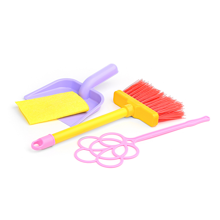 Игровой набор "Золушка" №1 4пр.(щетка, совок, выбивалка, салфетка)