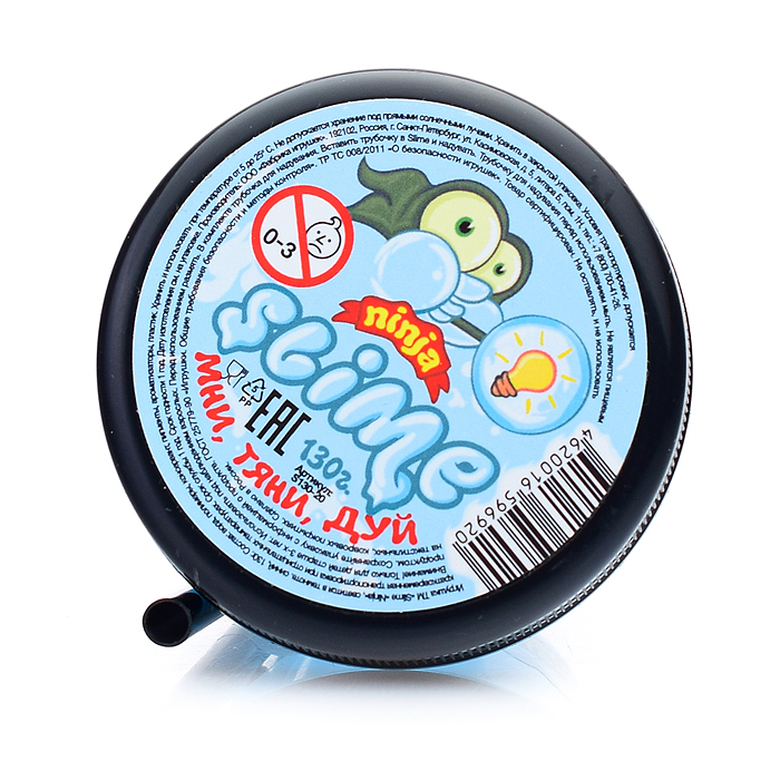 Лизун "Slime "Ninja" светится в темноте, синий, 130 г. 