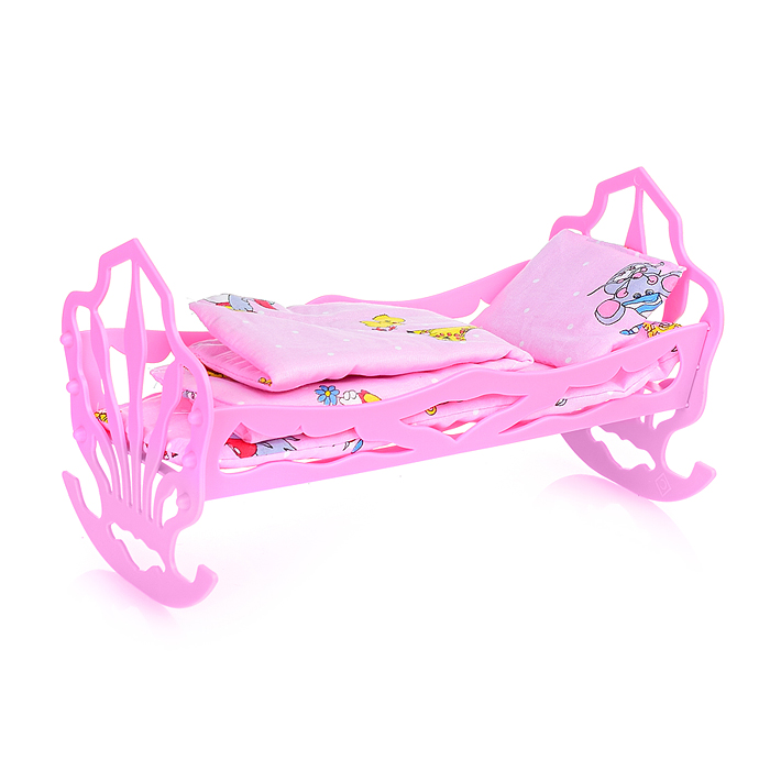 Фото к товару Кровать кукольная с комплектом белья (матрас, подушка, одеяло) (4 пр.) Кровать кукольная с комплектом белья (матрас, подушка, одеяло) (4 пр.)