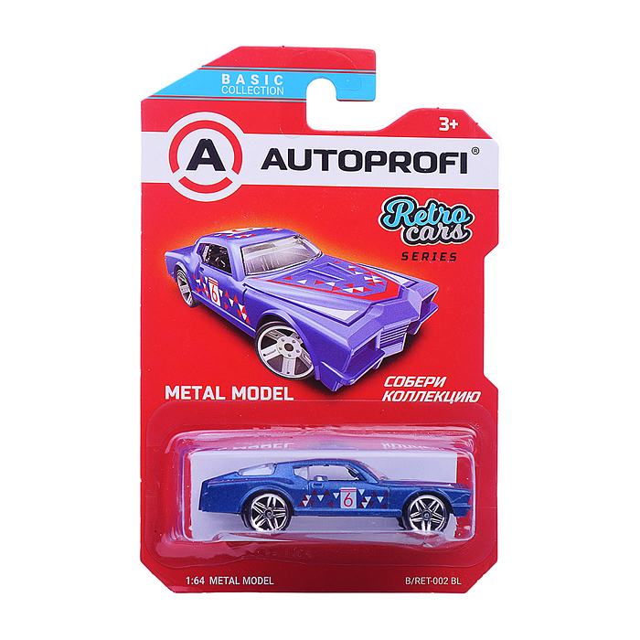 Машинка коллекционная 1:64, Серия Retro Cars, синий Машинка коллекционная 1:64, Серия Retro Cars, синий