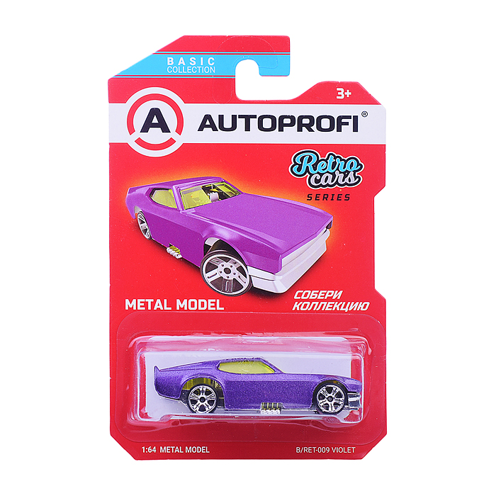 Машинка коллекционная 1:64, Серия Retro Cars, фиолетовый Машинка коллекционная 1:64, Серия Retro Cars, фиолетовый