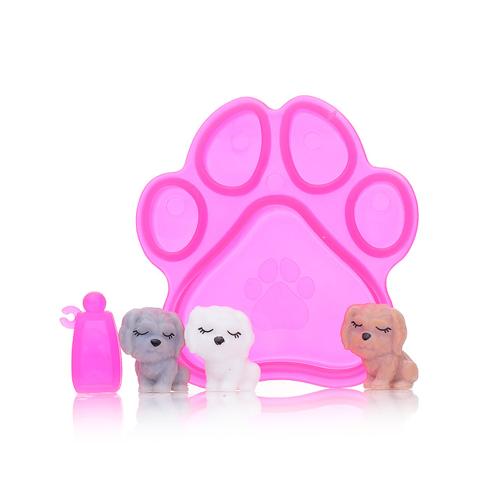 Набор Кукла 127-2 с собакой и щенками, в коробке