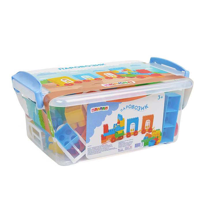 Игрушка-конструктор детский, набор "Паровозик", 68 деталей