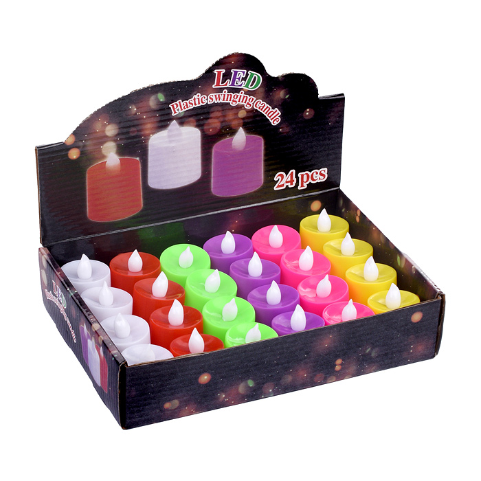 Свеча сувенирная S1682 светящаяся (3.5*4см), в ассортименте, в коробке