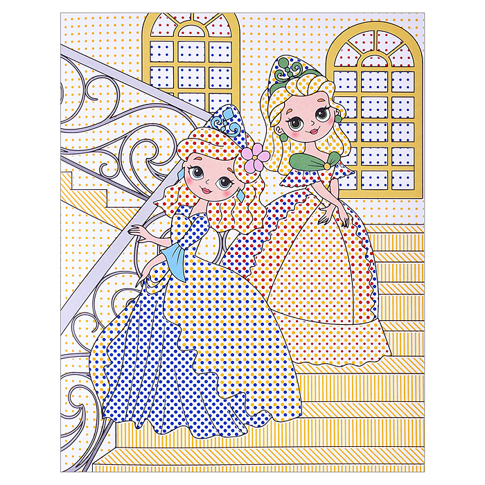 Водная раскраска с цветными элементами. Принцессы