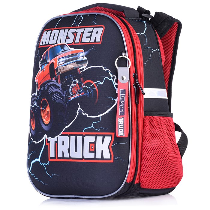 Рюкзак каркасный "Монстр трак red" формованный из полимеров, материал: нейлон, полиэстер, полн