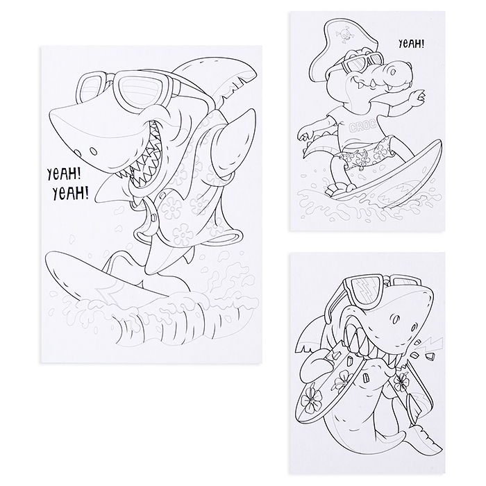 Набор красок с блестками с раскрасками "Сёрферы"