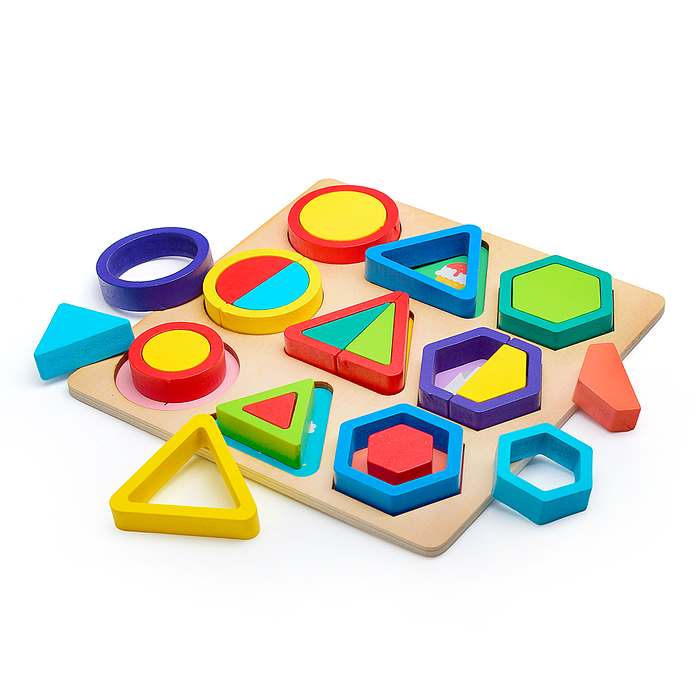 Пазл-вкладыш D1663 "Цветные фигуры"