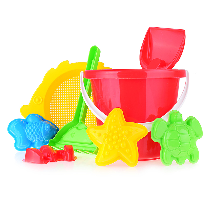 Набор "Рыбка" (ведро,сито,формы,совок,грабли)