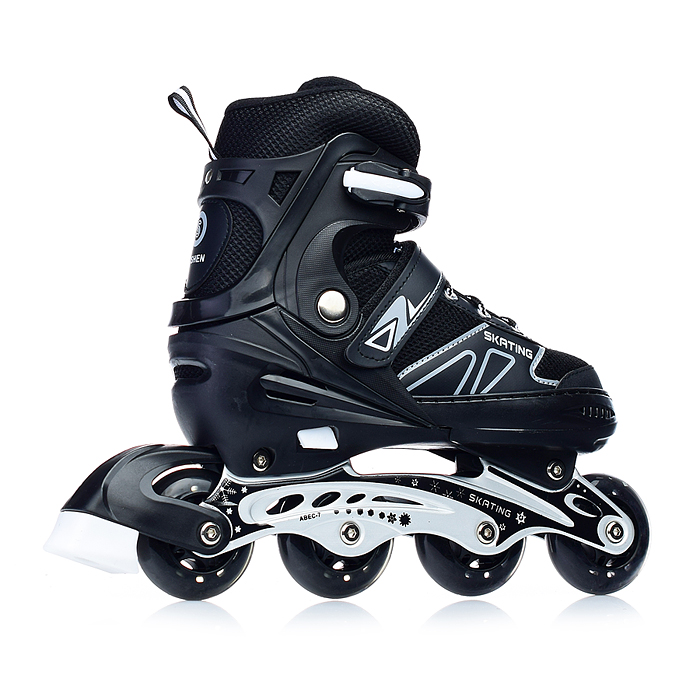 Роликовые коньки U001753Y раздвижные, PU колёса, размер L, черные, в сумке