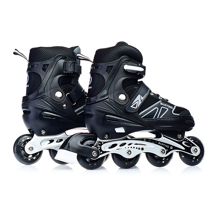 Роликовые коньки U001753Y раздвижные, PU колёса, размер L, черные, в сумке