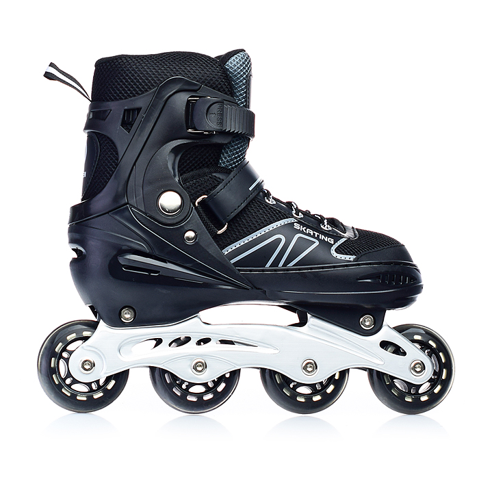 Роликовые коньки U001753Y раздвижные, PU колёса, размер L, черные, в сумке