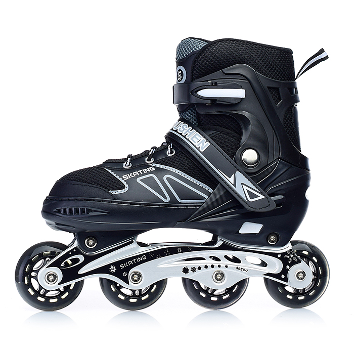 Роликовые коньки U001753Y раздвижные, PU колёса, размер L, черные, в сумке