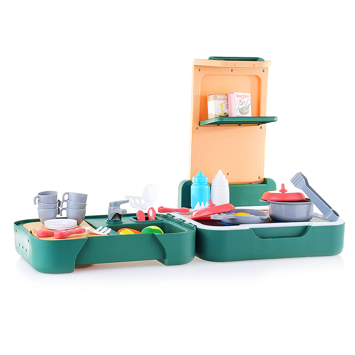 Набор посуды 25735 с продуктами, в чемодане
