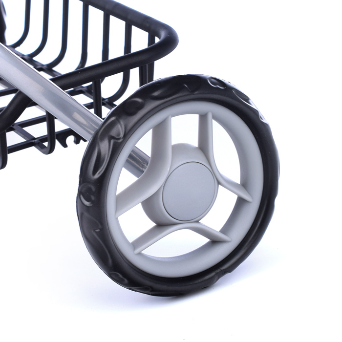 Коляска для кукол 9325, металлическая, складная, прогулочная с капюшоном, с сумкой и корзиной , цвет