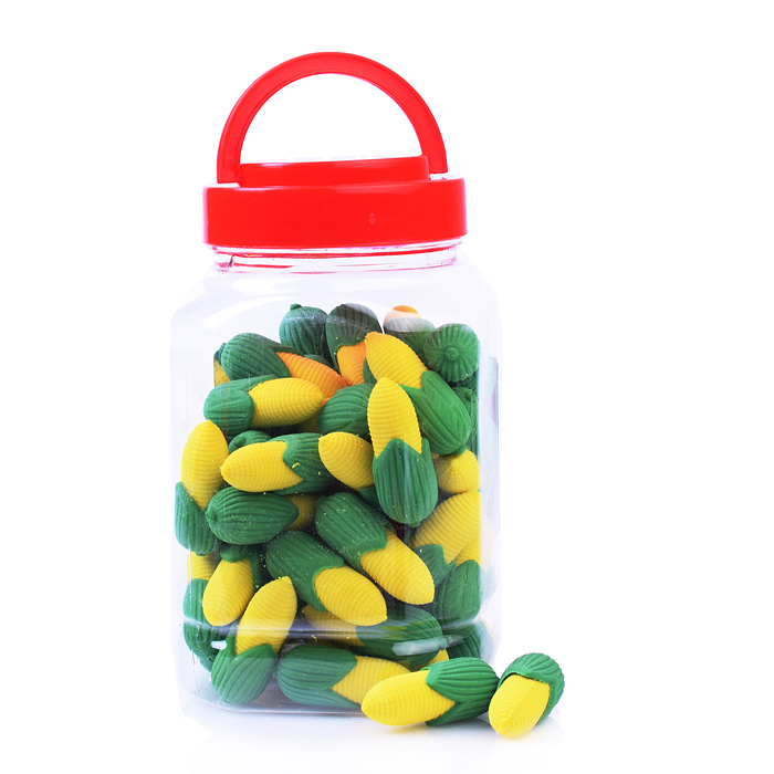 Ластик"Кукуруза" термопластичная резина, в банке,можно использовать как счетный материа