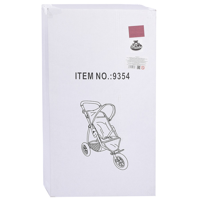 Коляска для кукол 9354 металлическая, складная, прогулочная с козырьком, с  корзиной, большие 