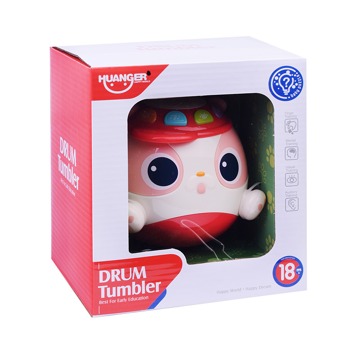 Неваляшка HE0544 "Глазастик" розовый, в коробке