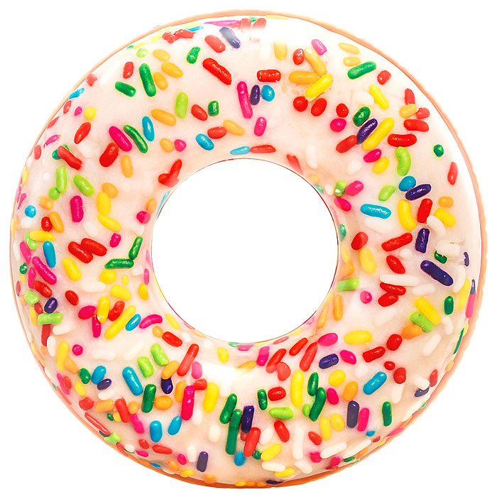 Фото к товару Круг для плавания «Пончик радужный», 99 × 25 см, от 9 лет, 56263NP INTEX Круг для плавания «Пончик радужный», 99 × 25 см, от 9 лет, 56263NP INTEX